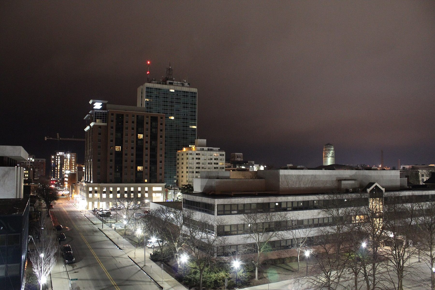 Ann Arbor skyline at night